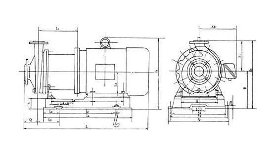 磁力離心泵安裝尺寸圖
